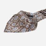 Handmade Brown Floral Italian Silk Tie