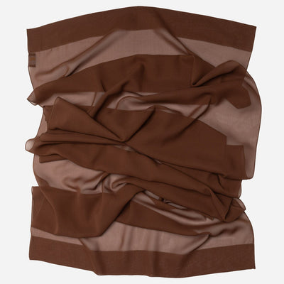 Brown Large Silk Georgette Wrap Shawl