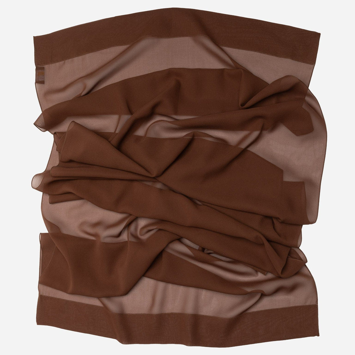Brown Large Silk Georgette Wrap Shawl