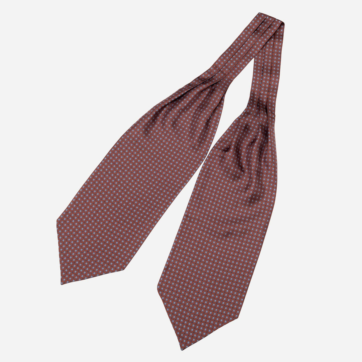 Brown Italian Silk Ascot Tie Day Cravat