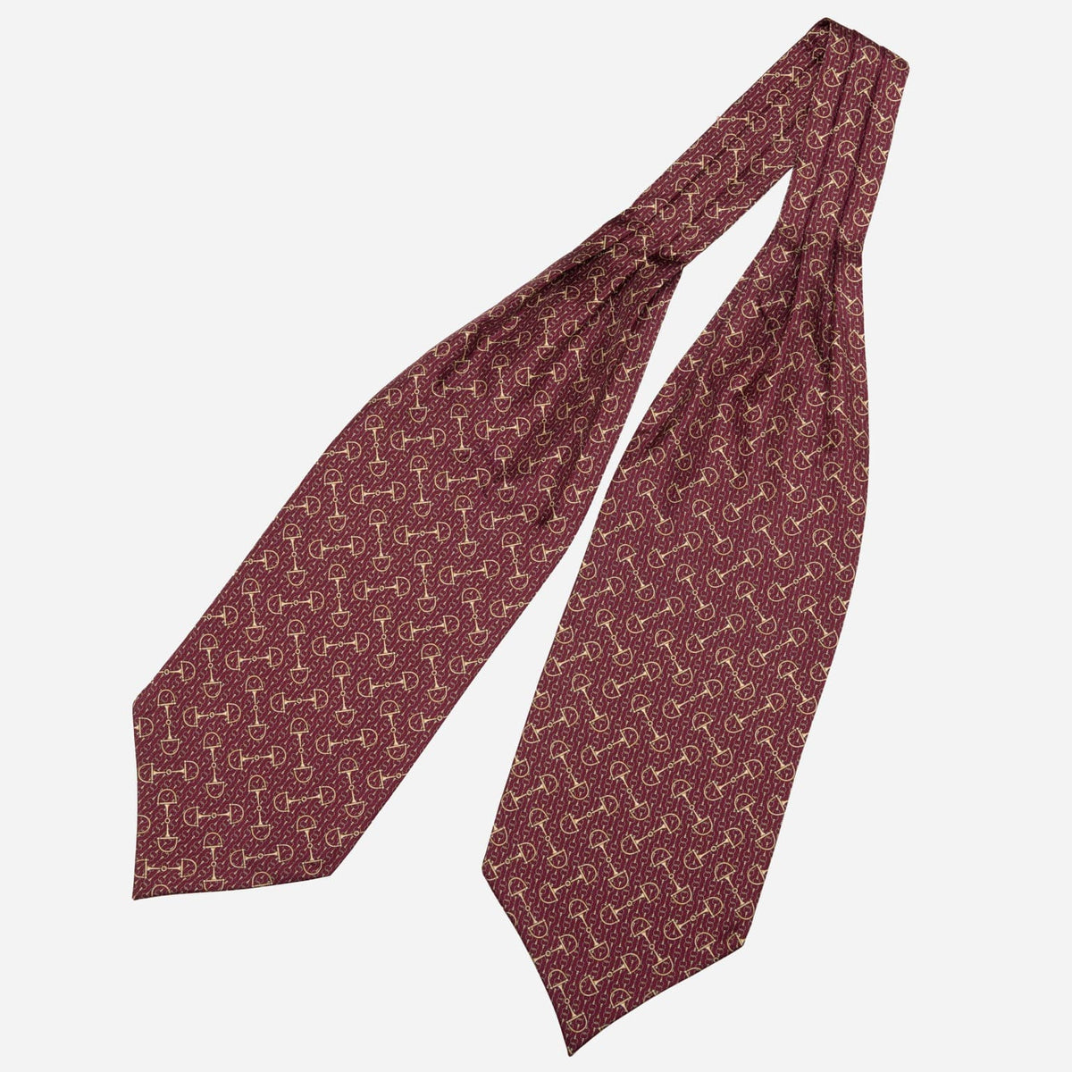 Burgundy Italian Silk Ascot Tie Day Cravat