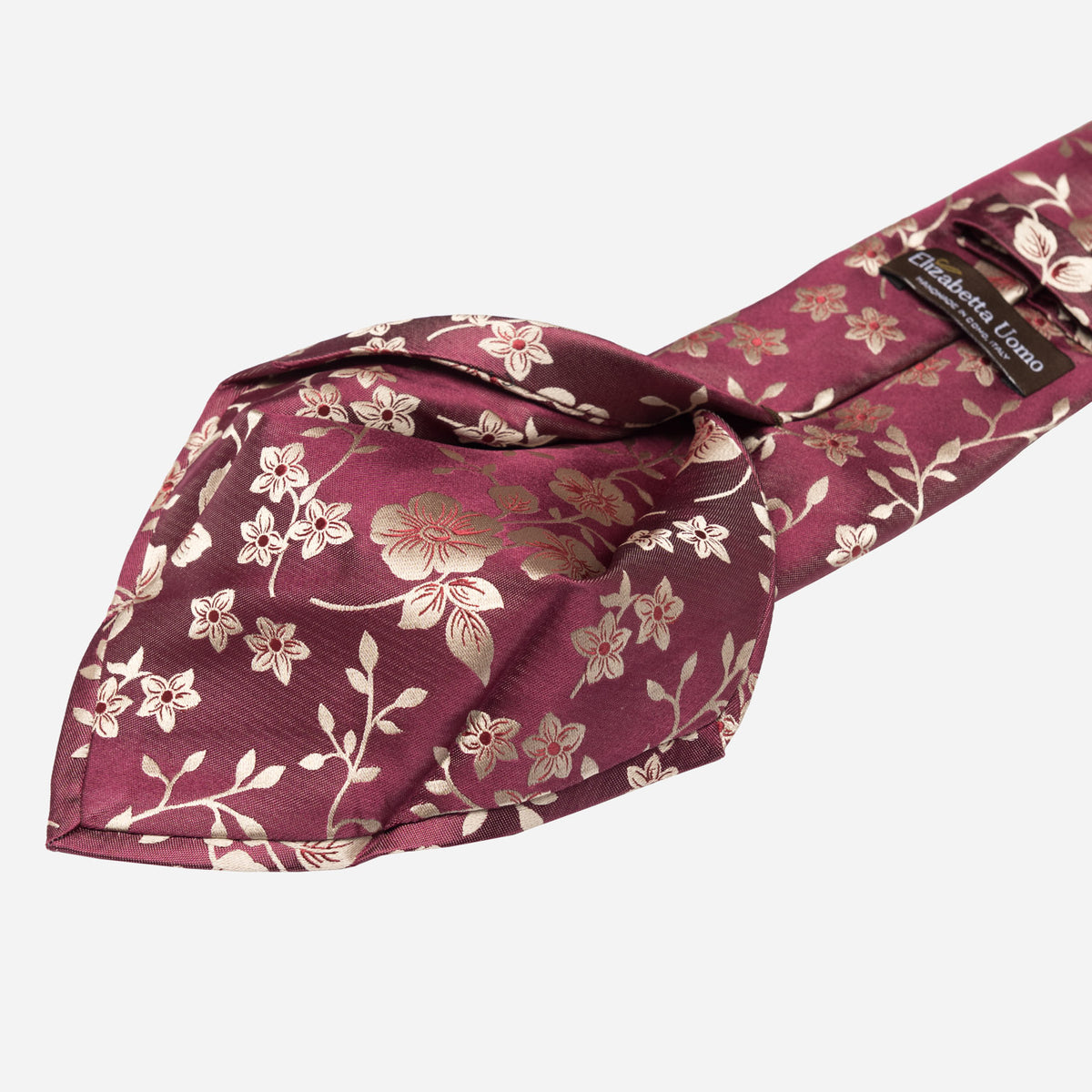 Burgundy Floral Italian Silk Jacquard Tie