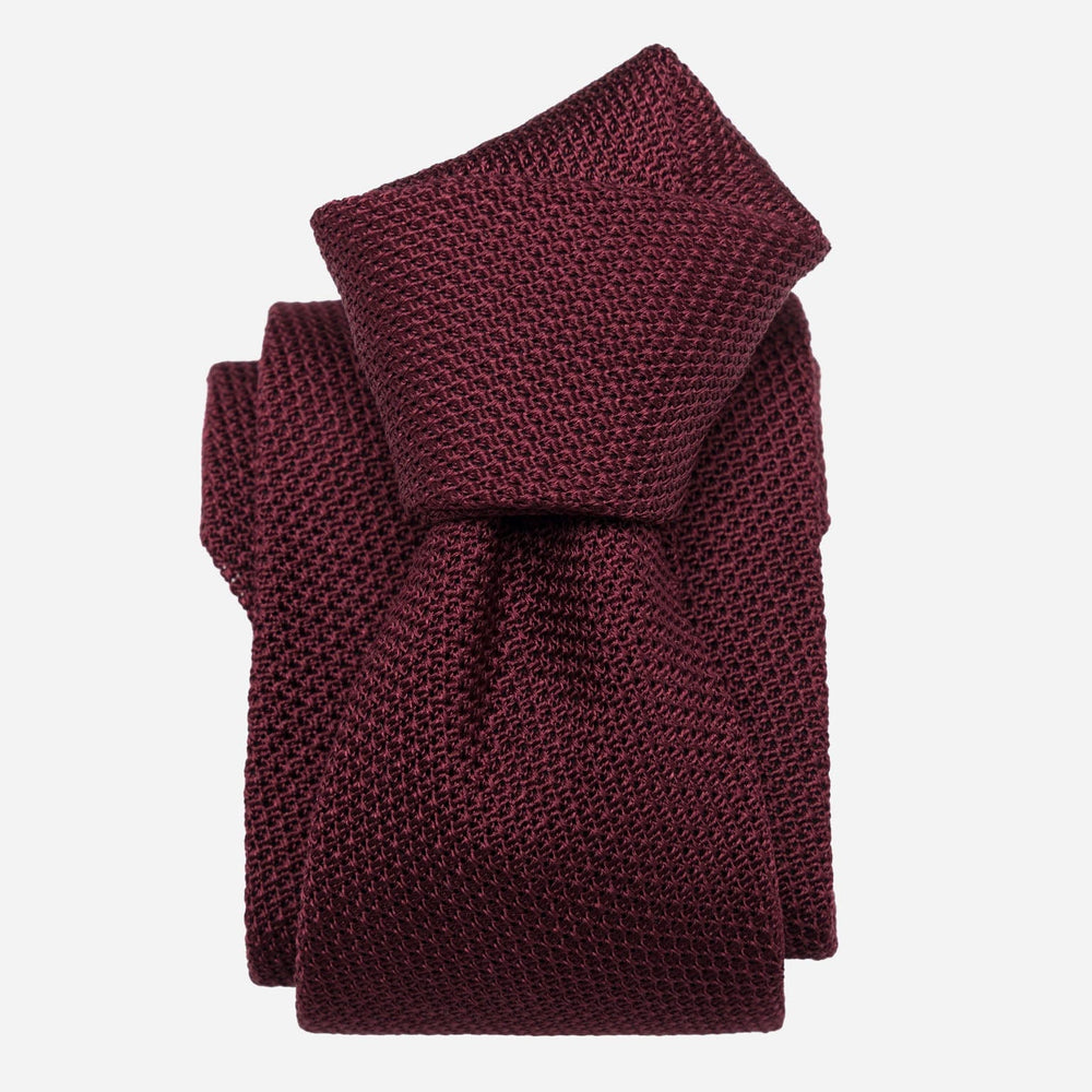 Burgundy Grenadine Tie - Made in Como Italy