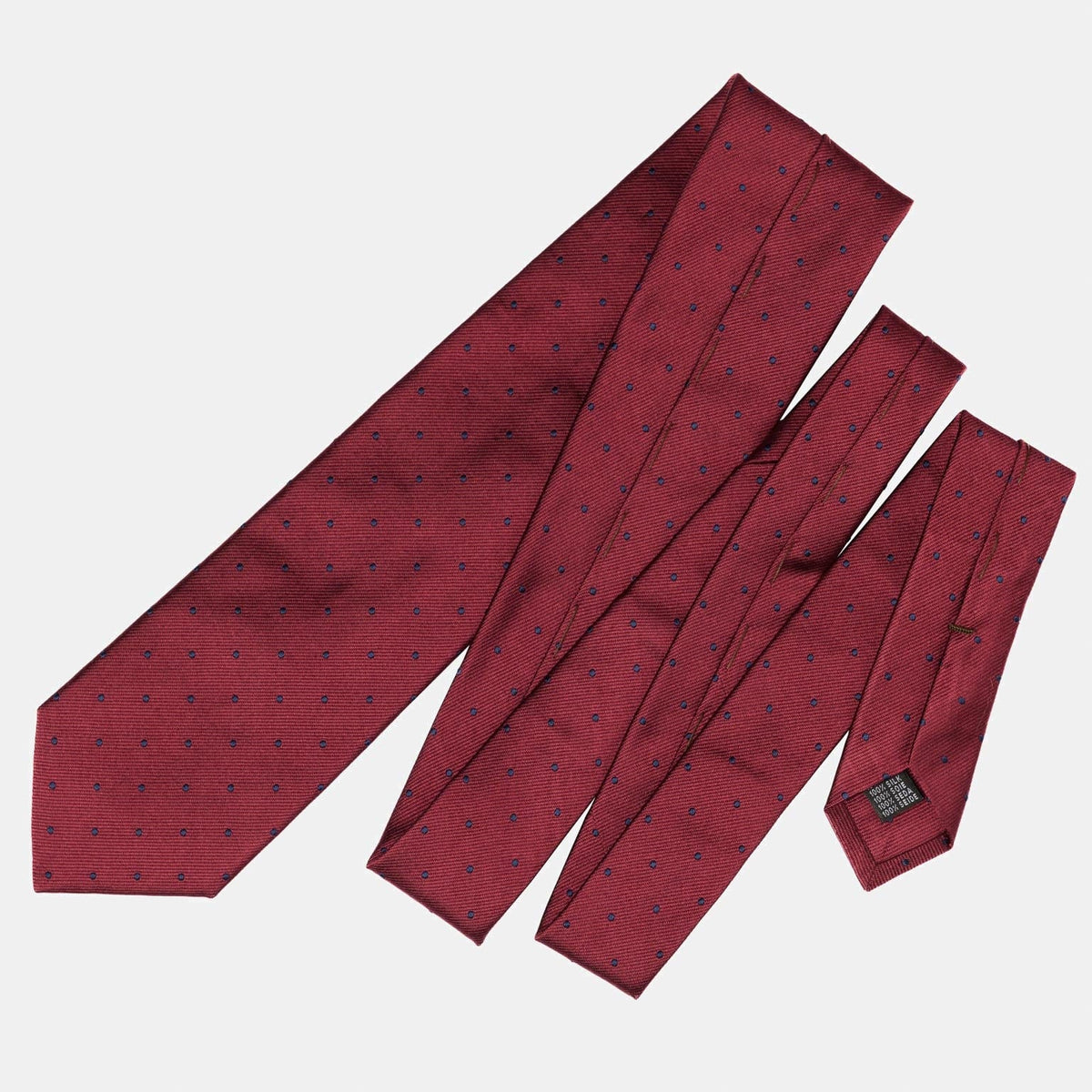 Burgundy Italian Silk Tie - Polka Dots