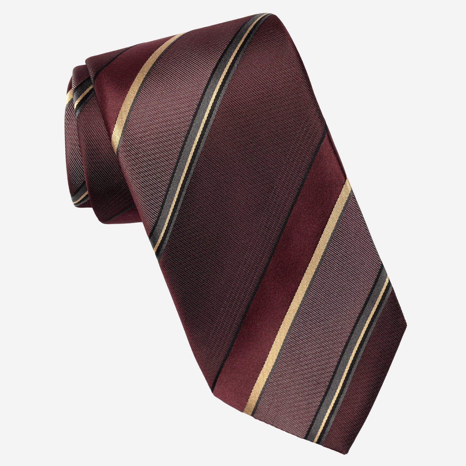 Italian Handmade Burgundy Striped Silk Tie