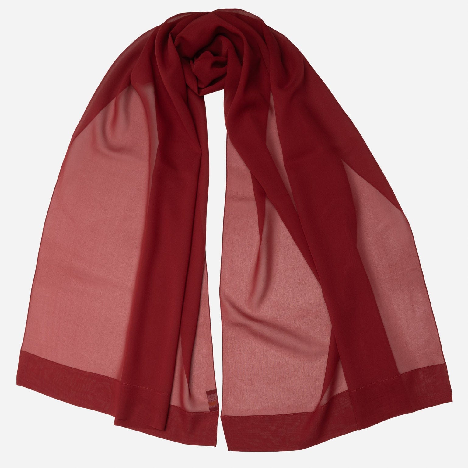 Burgundy Large Silk Georgette Wrap Shawl
