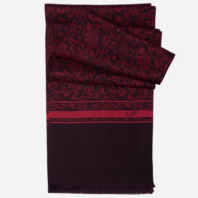Italian Designer Men's Burgundy Silk Scarf