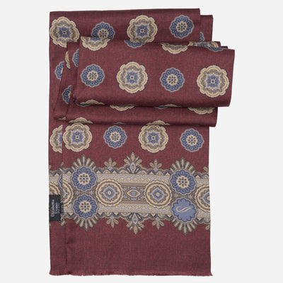 Men's Burgundy Silk Scarf Made in Italy