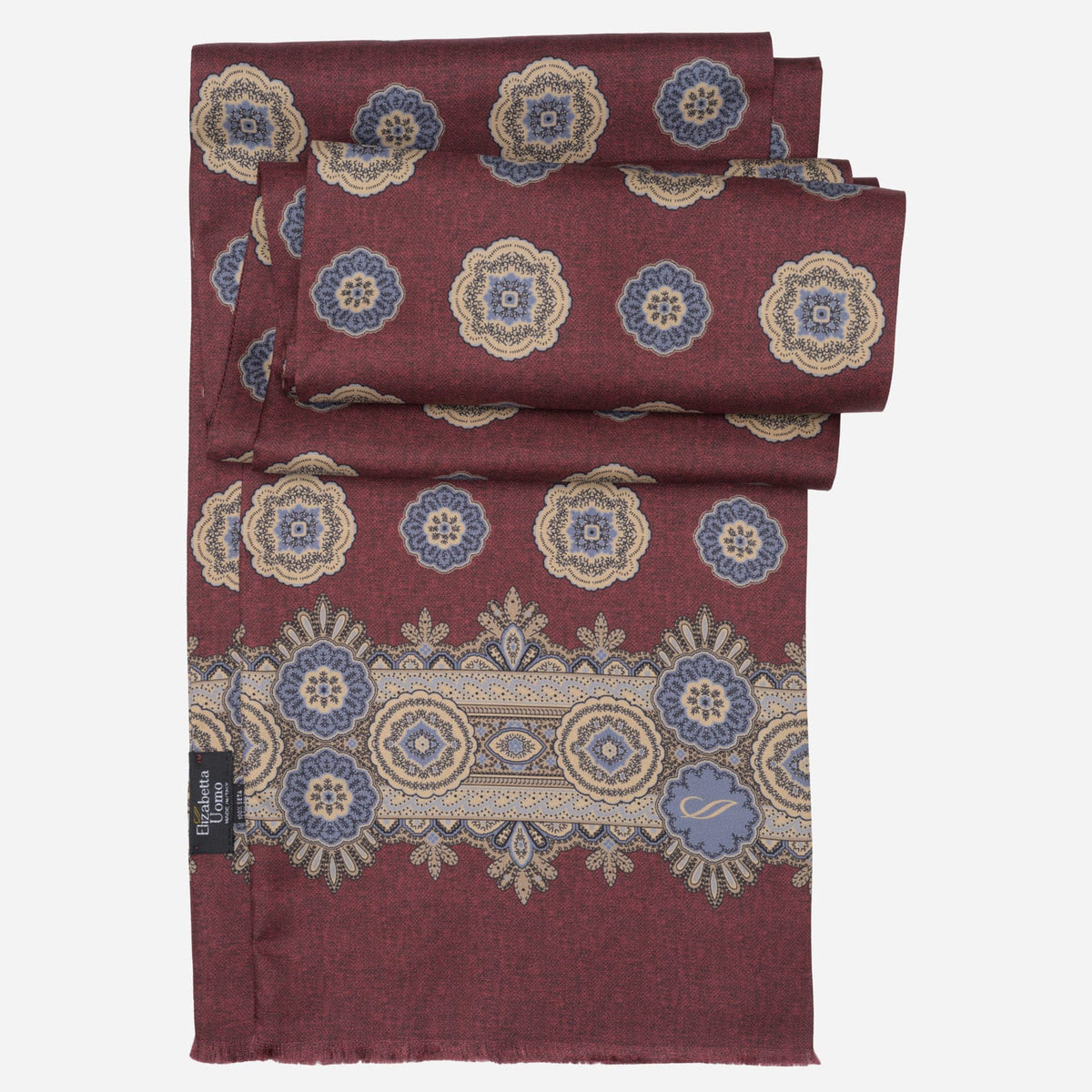 Men's Burgundy Silk Scarf Made in Italy
