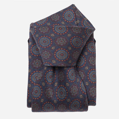 Navy & Burgundy Italian Madder Silk Tie