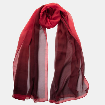 Burgundy Ombre Large Silk Wrap Shawl