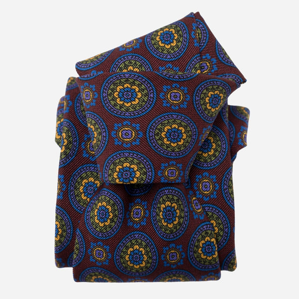 Burgundy Handmade Italian Silk and Wool Tie