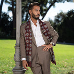 Men's Burgundy Silk Scarf Made in Italy