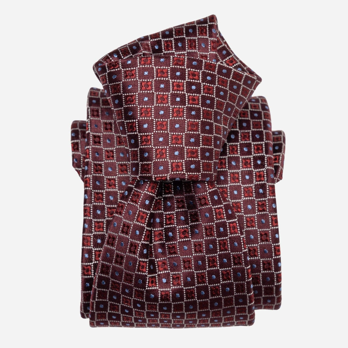 Burgundy Woven Handmade Italian Silk Tie