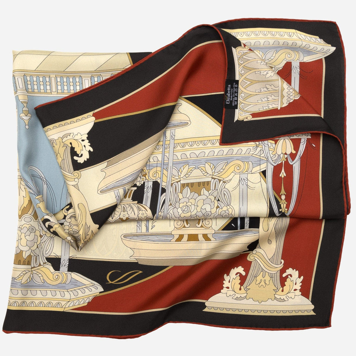 Women&#39;s Italian Silk Square Scarf - Burgundy