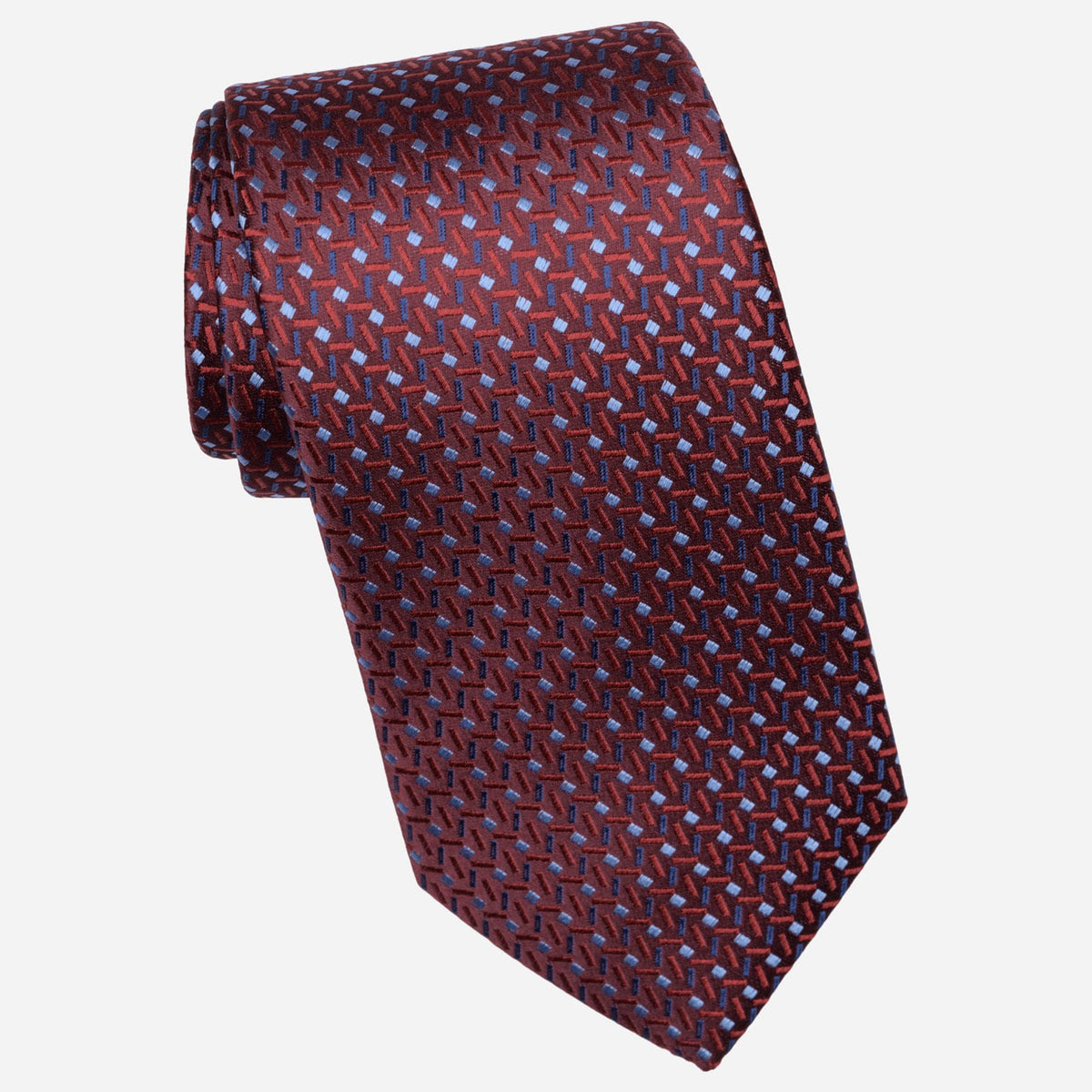 Burgundy Woven Pure Silk Italian Tie
