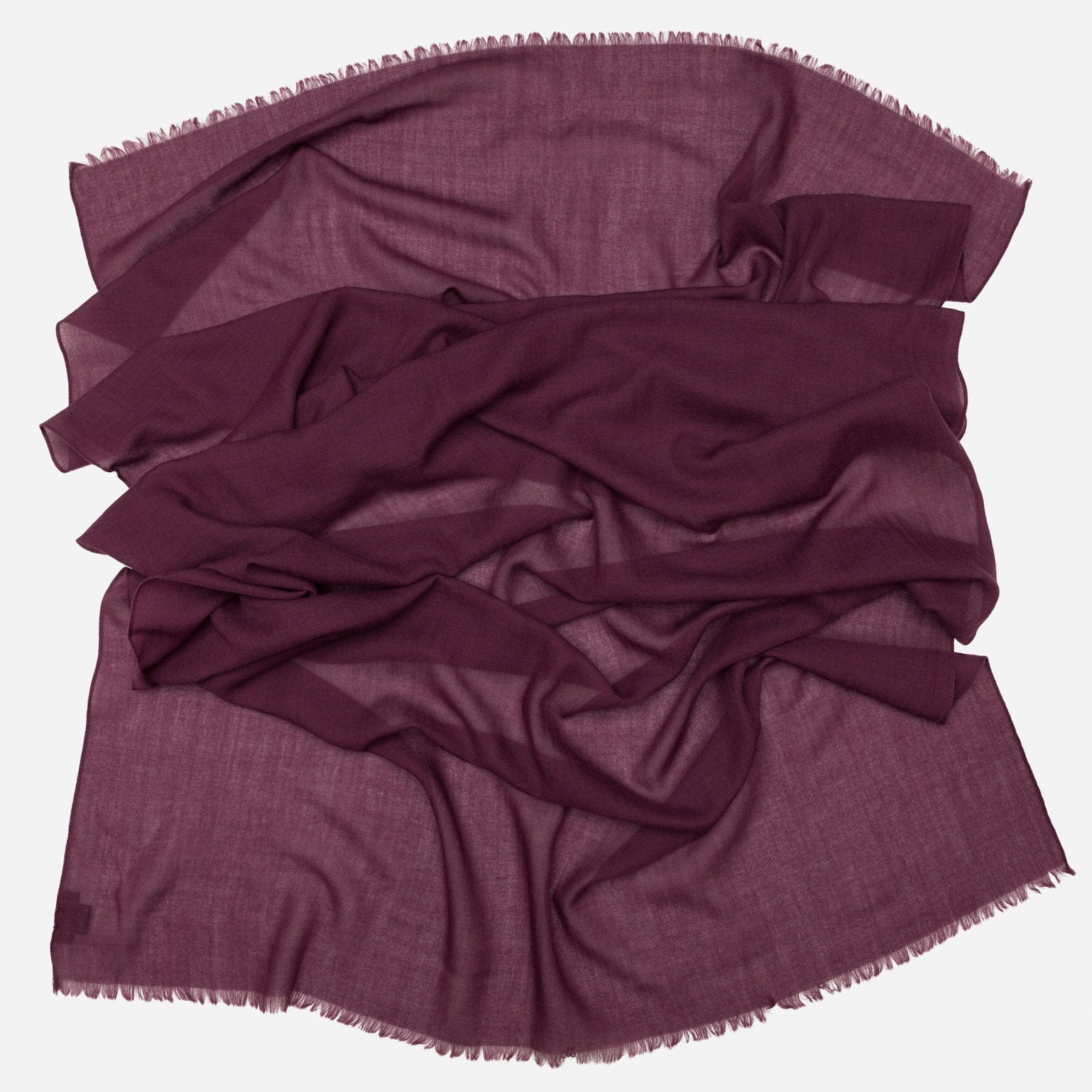 Italian Designer Burgundy Wool Silk Scarf