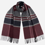 Burgundy Plaid Wool Cashmere Scarf