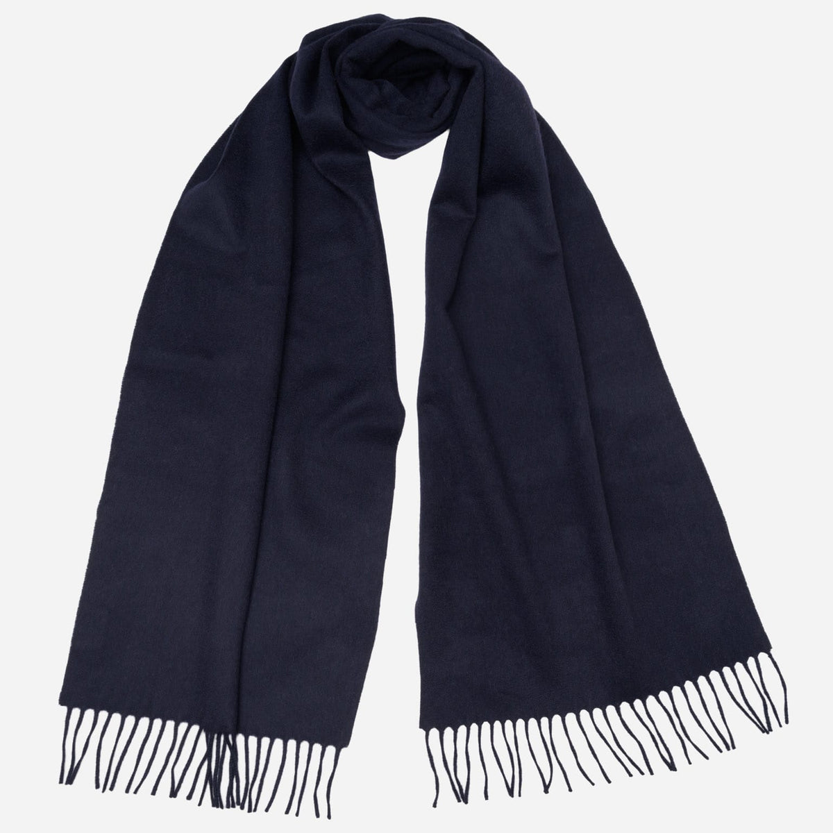 Navy Felted Italian Cashmere Scarf