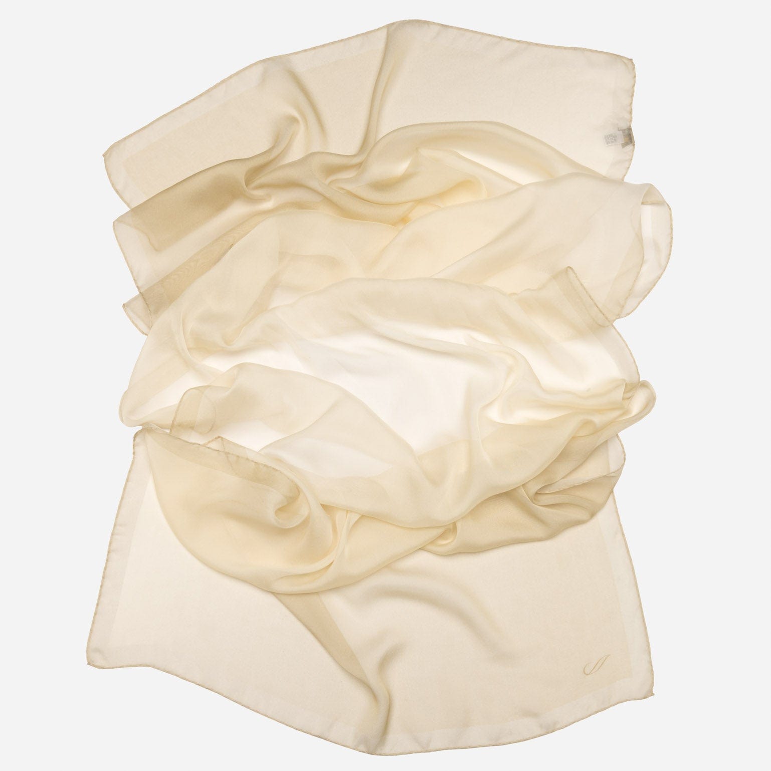 Beige Large Sheer Silk Wrap Shawl