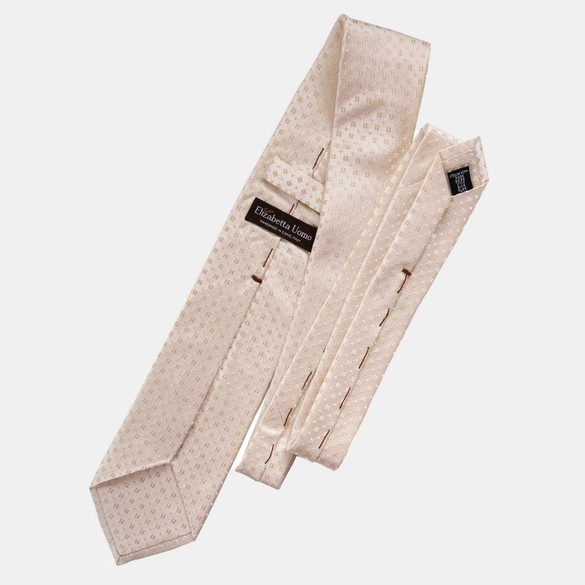 Extra Long Ivory Silk Tie - Formal - Made in Como Italy