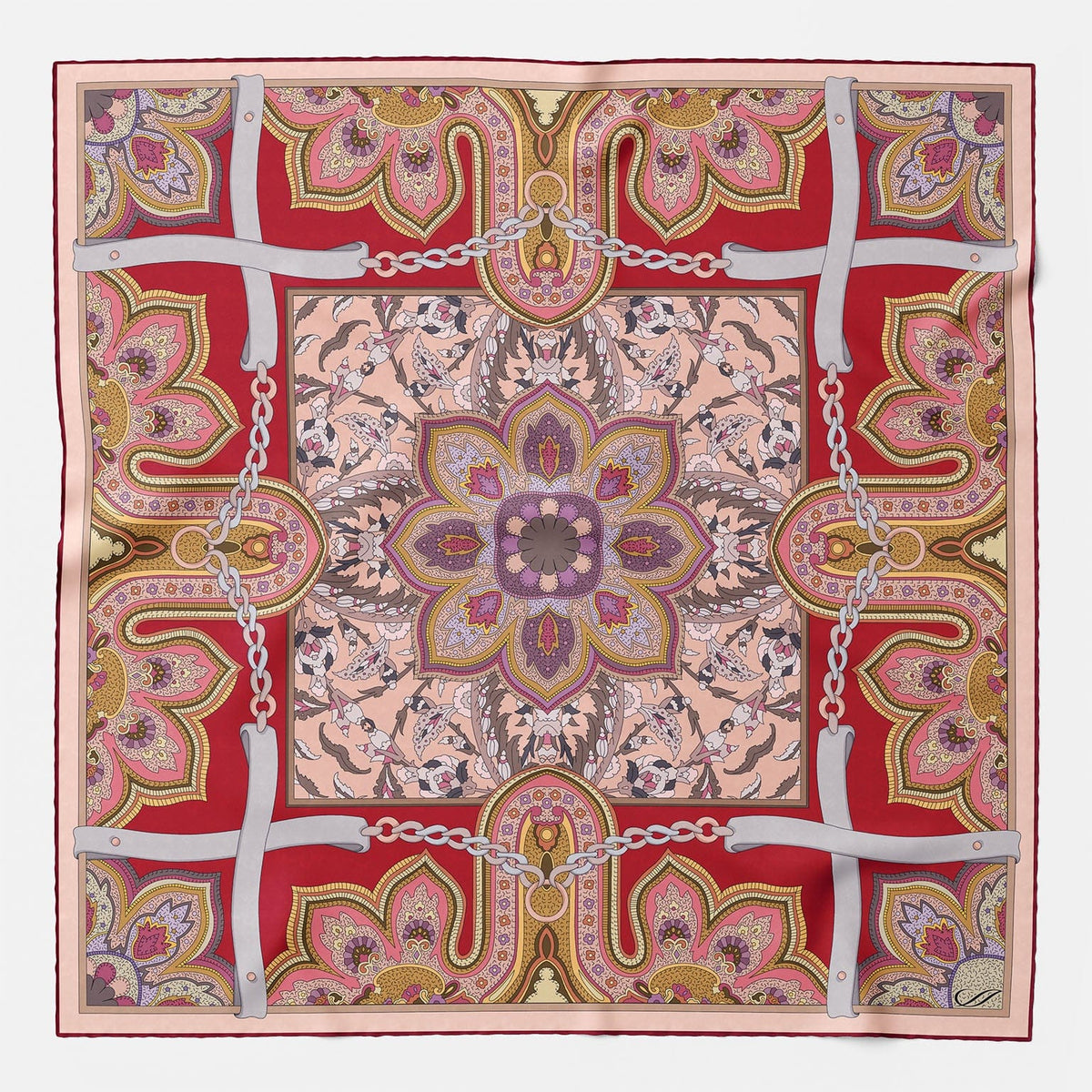 Women's Silk Bandana Cherry Red