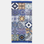Blue Italian Designer Wool Scarf