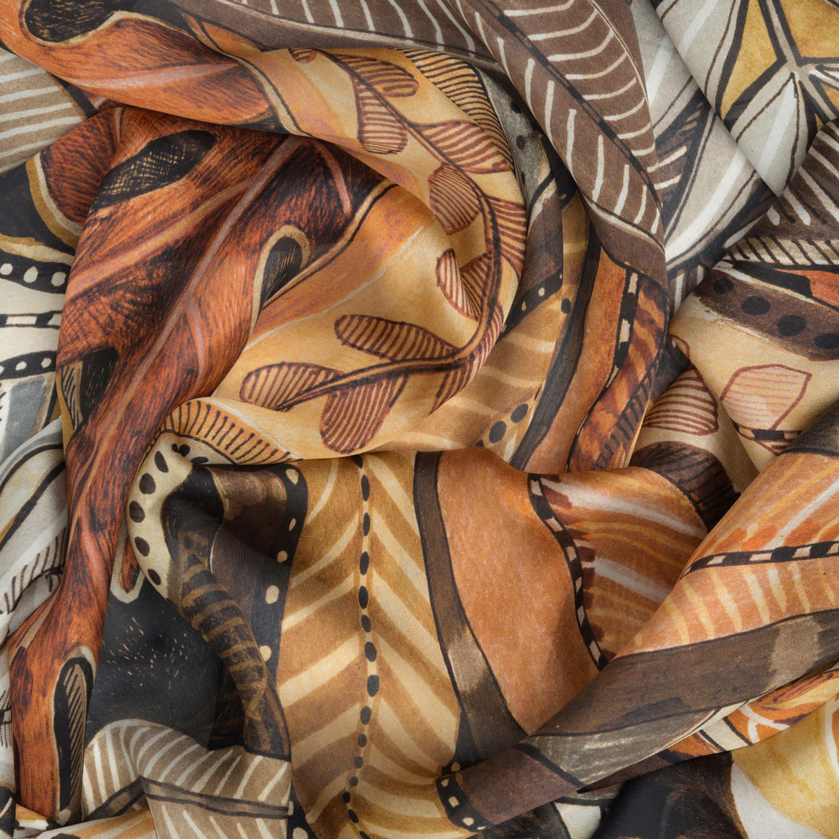 Designer Large Silk Wrap - Autumn Colors
