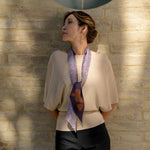 Italian Designer Purple Skinny Silk Scarf