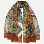Terracotta Italian Designer Wool Scarf