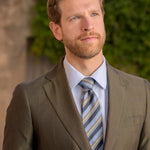 Blue and Grey Woven Striped Silk Tie