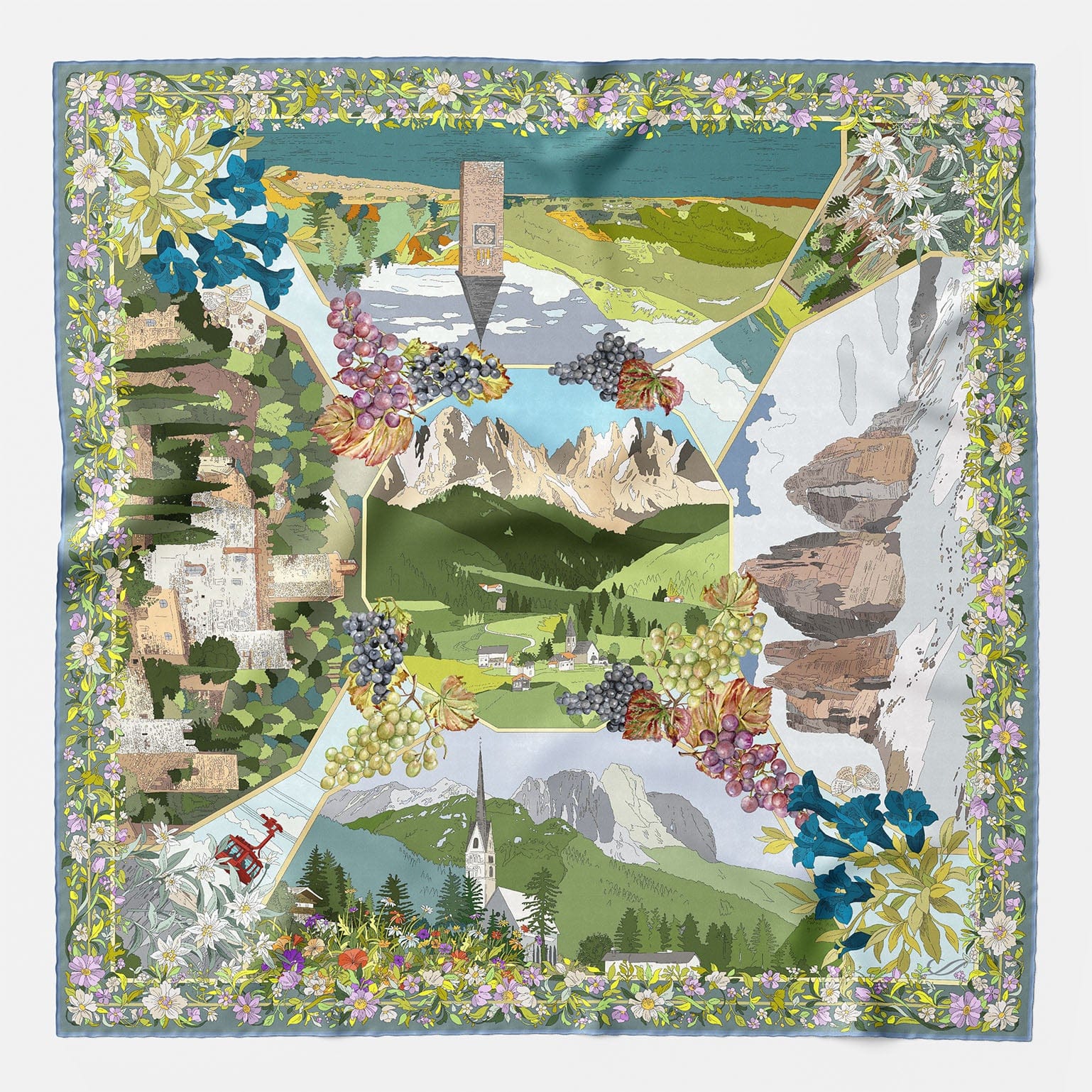 Celebrating Trentino Handmade Italian Silk Scarf
