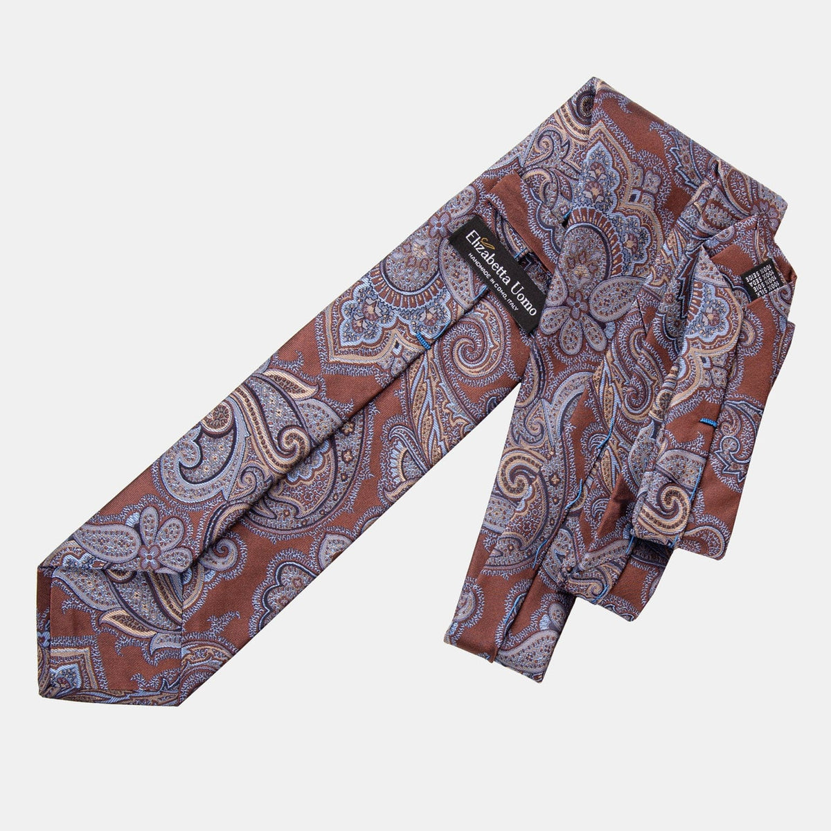 Extra Long Formal Copper Paisley Italian Silk Tie
