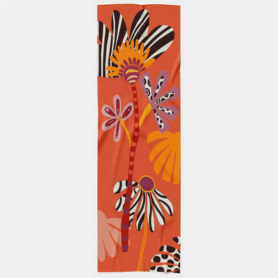 Italian Designer Orange Silk Cotton Scarf