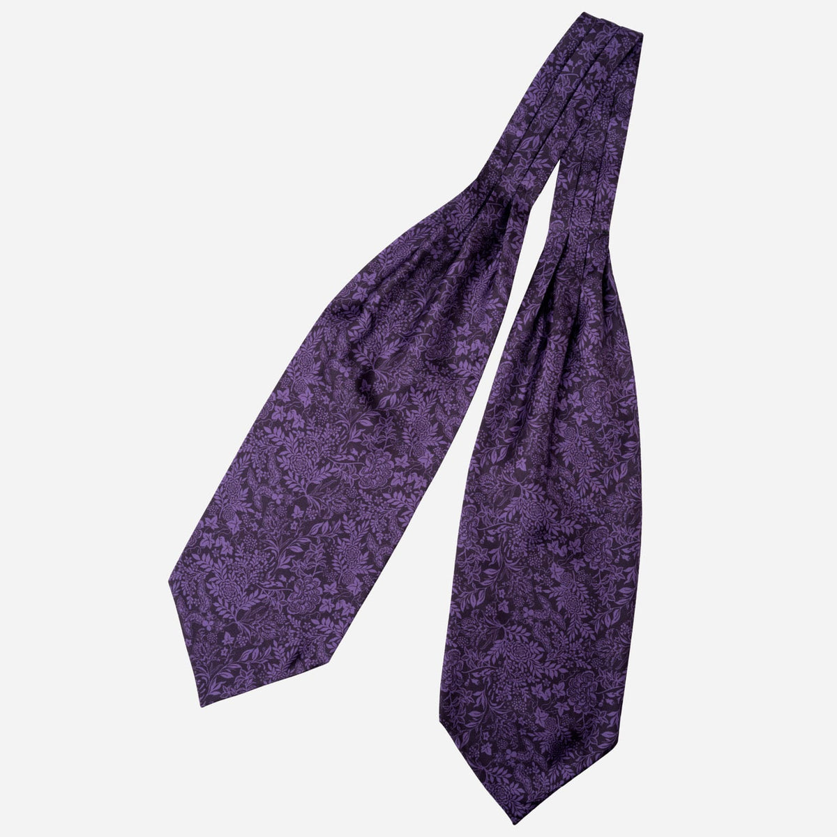 Floral Purple Italian Silk Ascot Tie