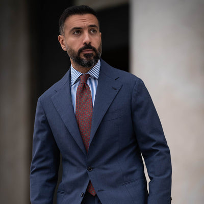 Dark Red Italian Madder Silk Tie