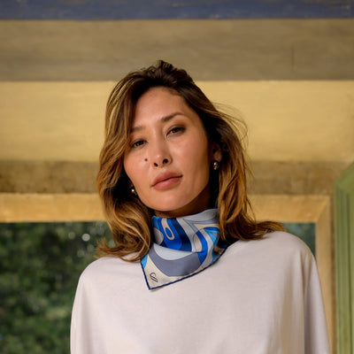 Women's Silk Bandana Blue
