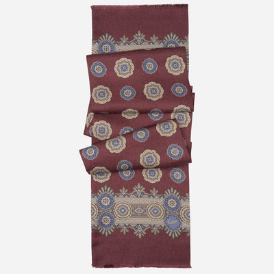 Men's Burgundy Silk Scarf Made in Italy