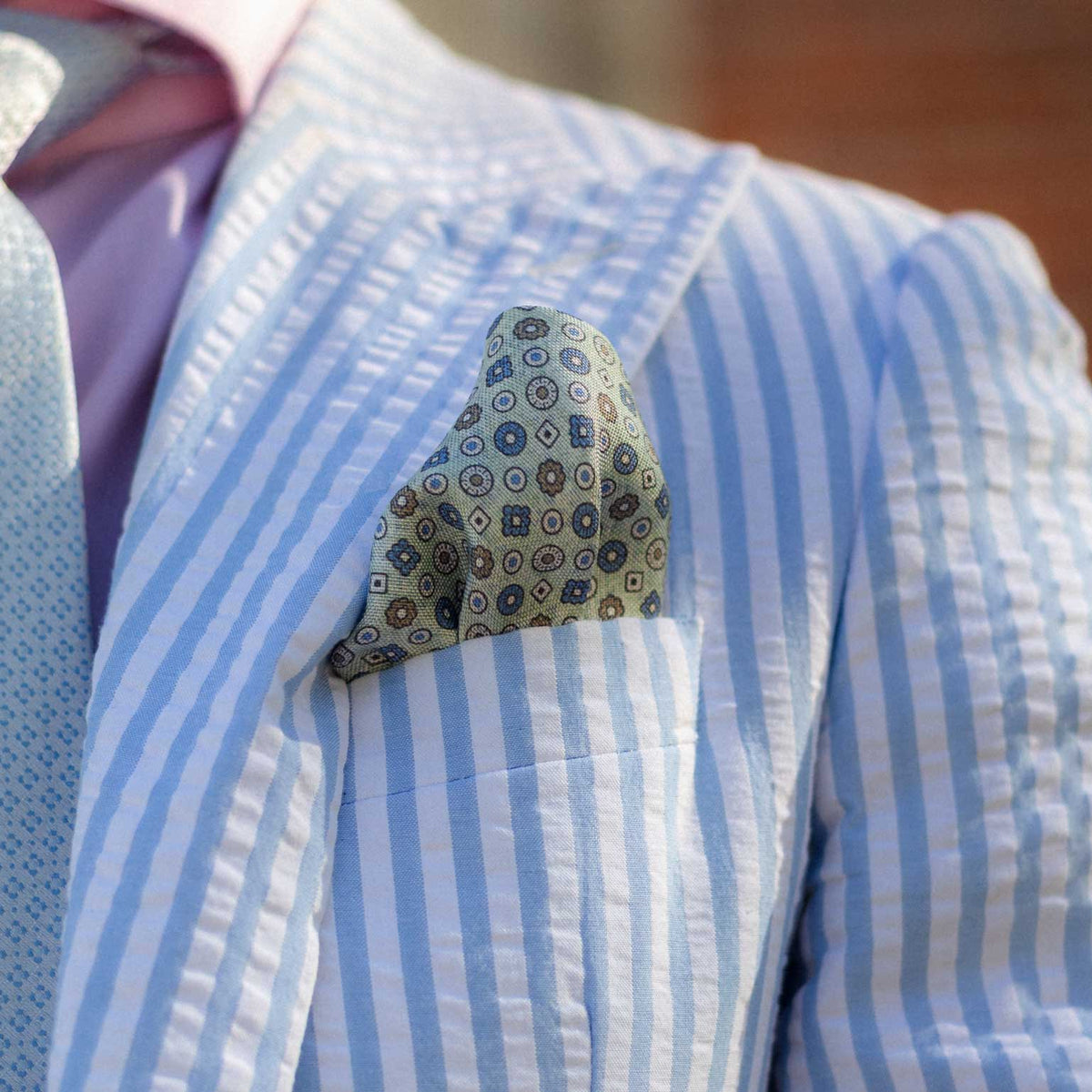 double sided mint green pocket square