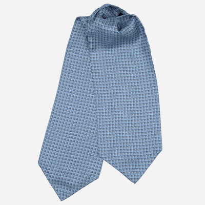 Blue Italian Silk Ascot Tie