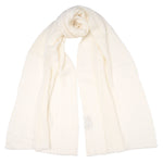 White Italian Pure Cashmere Scarf