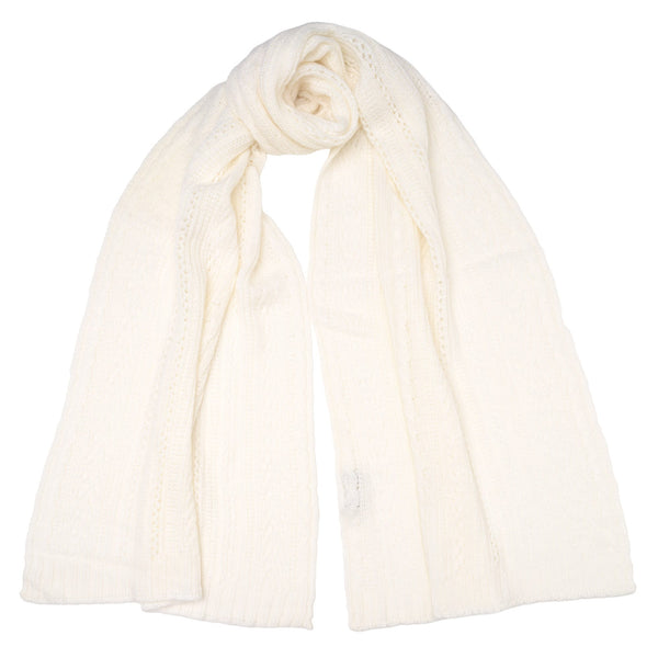 White Italian Pure Cashmere Scarf