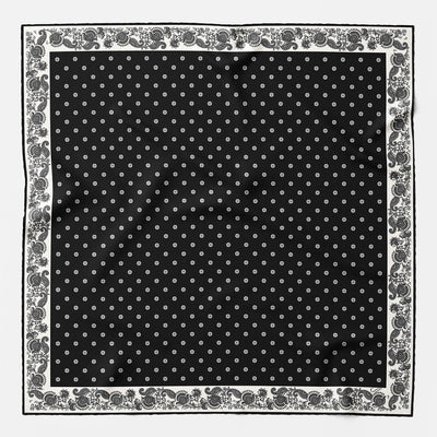 Black designer Italian silk neckerchief
