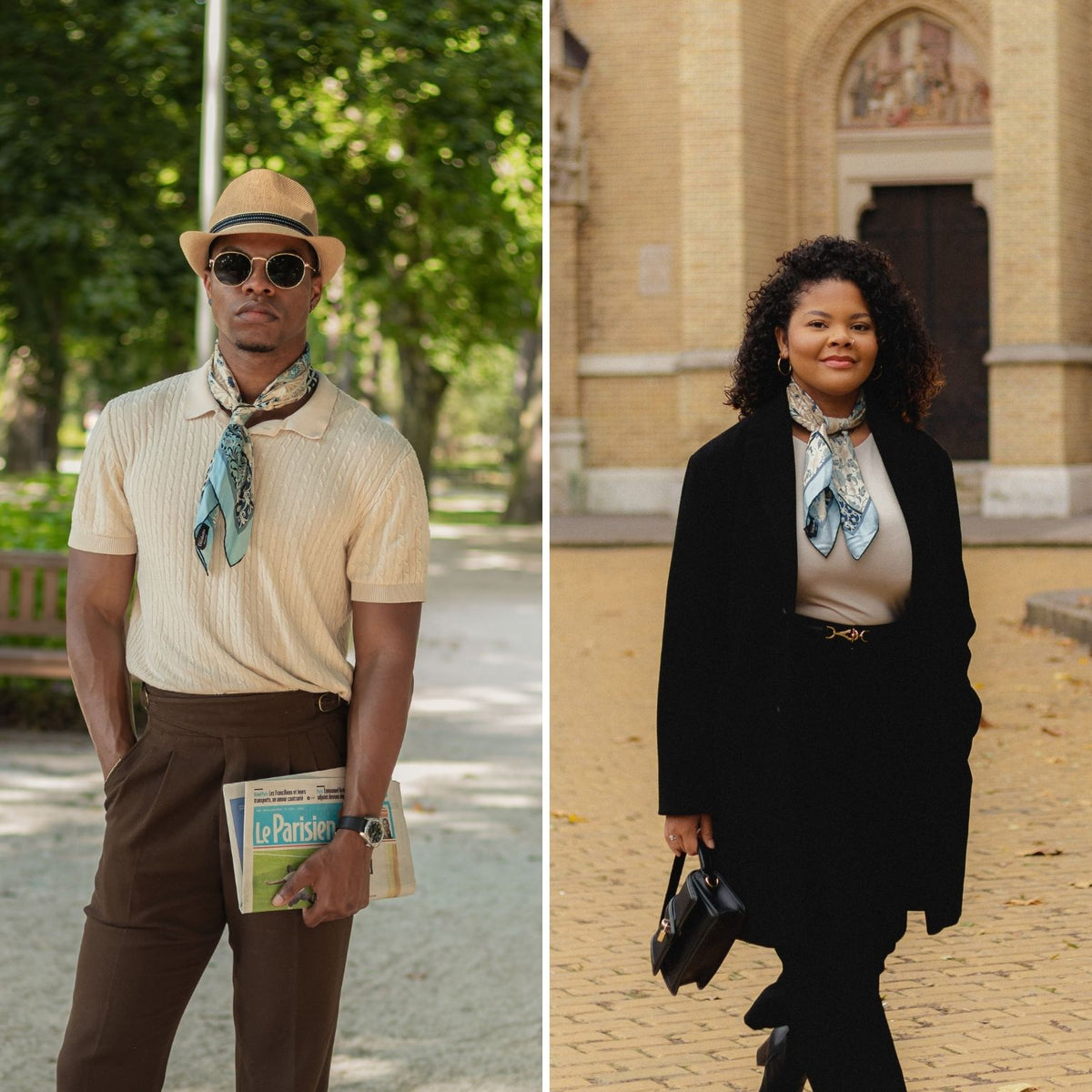 Dusty Blue Italian Silk Neckerchief