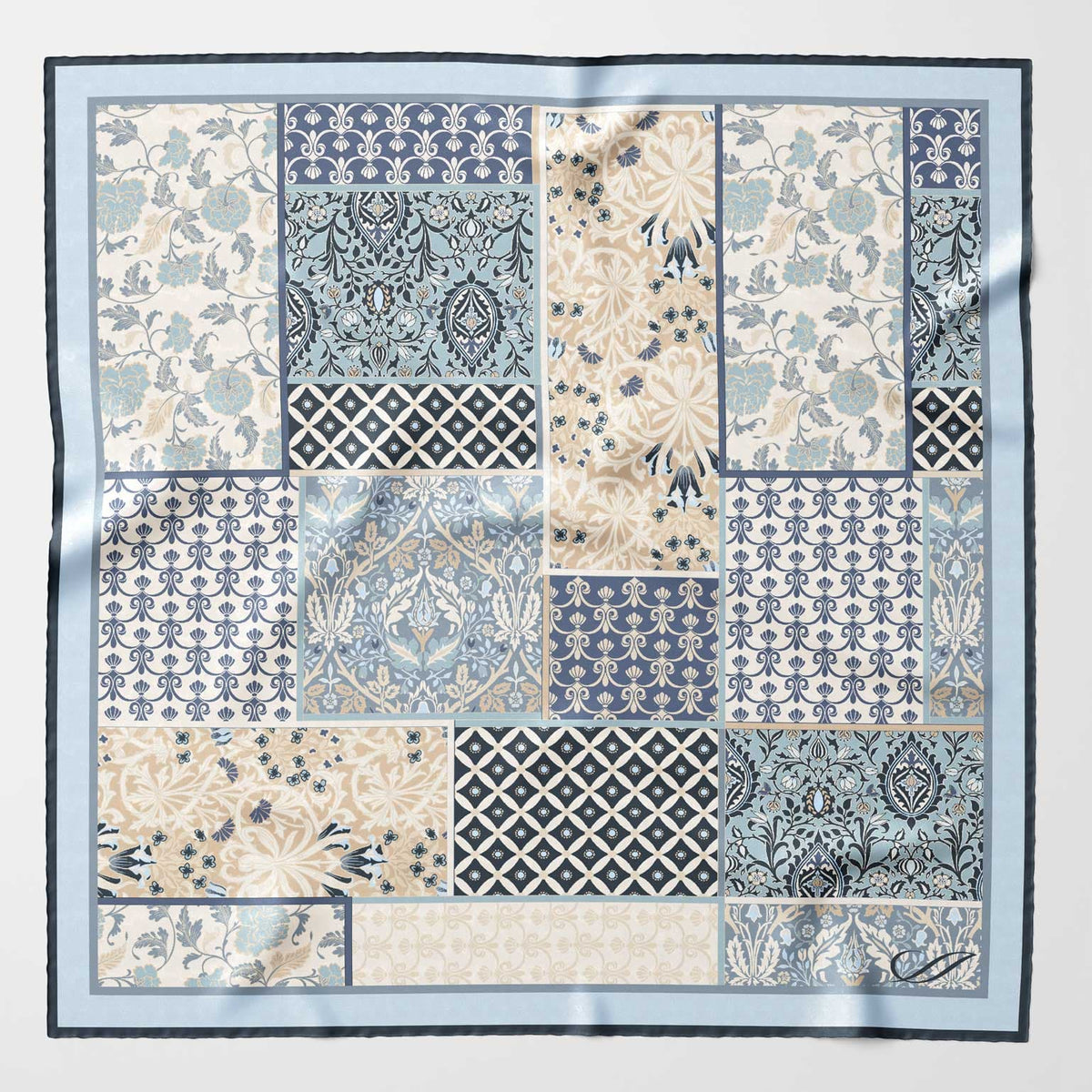 Dusty Blue Italian Silk Neckerchief