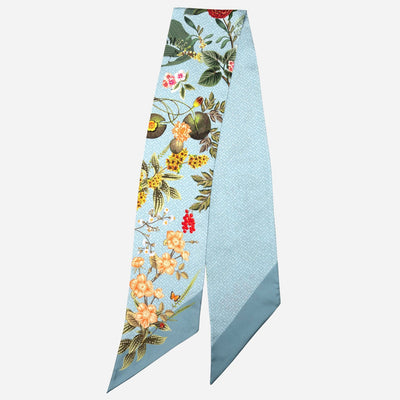 Dusty Blue Floral Italian Silk Bandeau