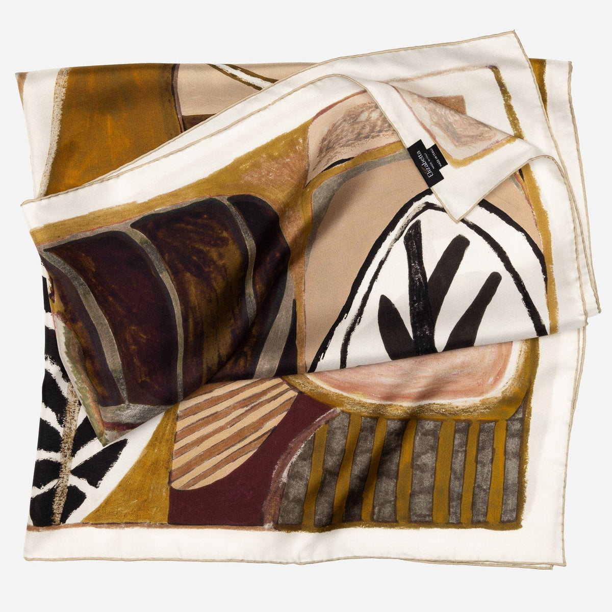 Earth Tones Italian Silk Square Scarf