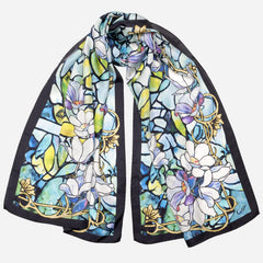 Womens Long Silk Scarf - Tiffany Glass
