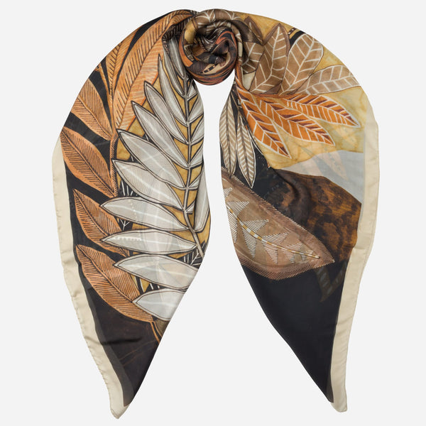 Designer Large Silk Wrap - Autumn Colors