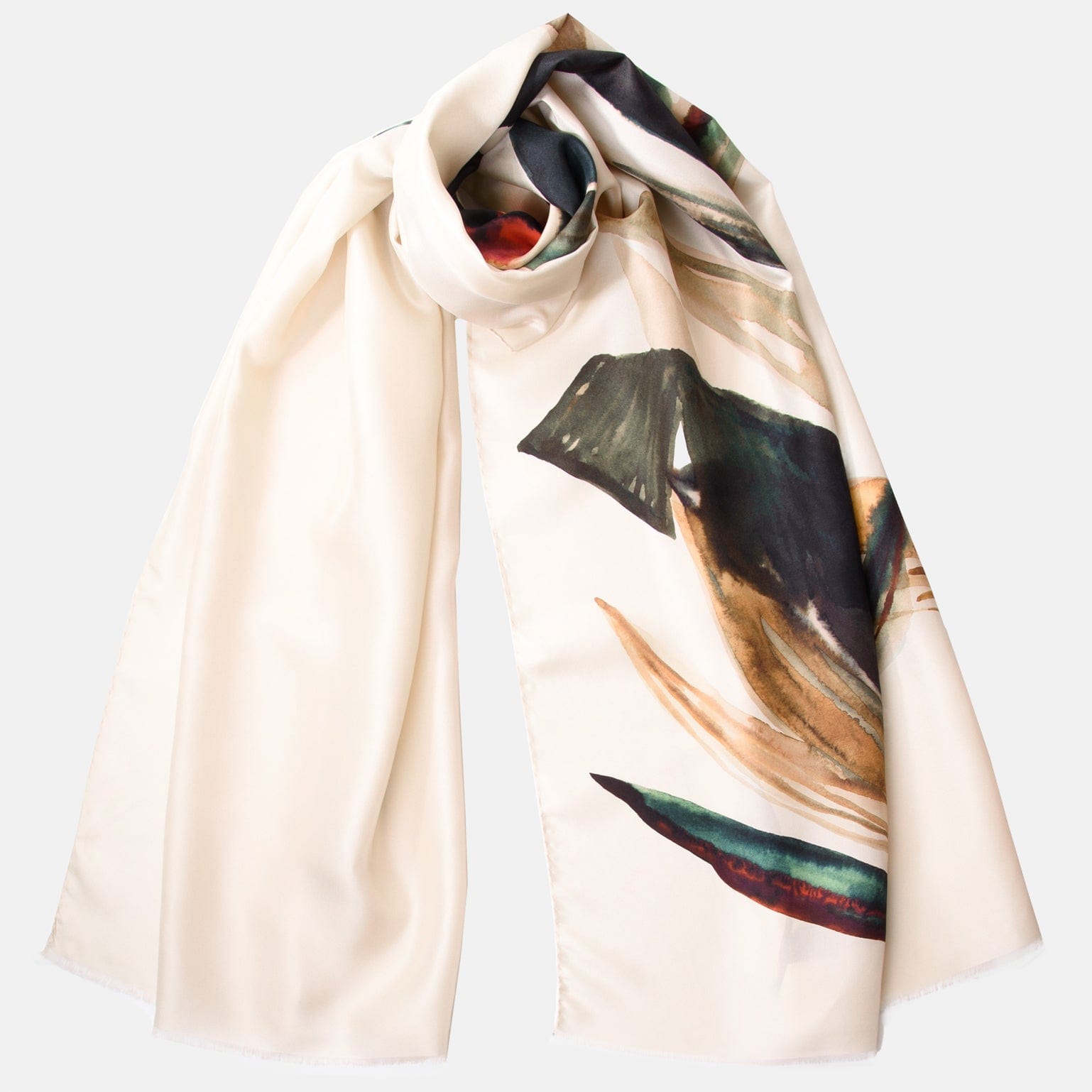 Women's Italian Silk Scarf Cream - Elizabetta